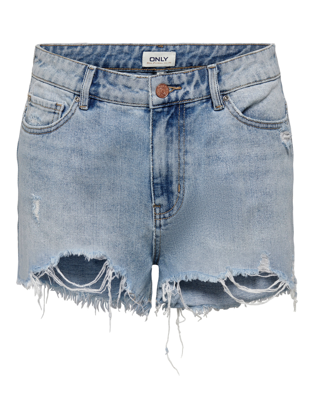 Bestseller Jeans-Shorts Damen Hohe Taille Offener Saum