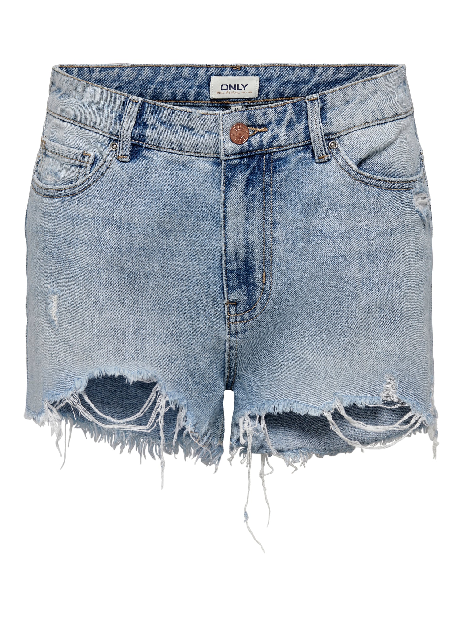 Bestseller Jeans-Shorts Damen Hohe Taille Offener Saum