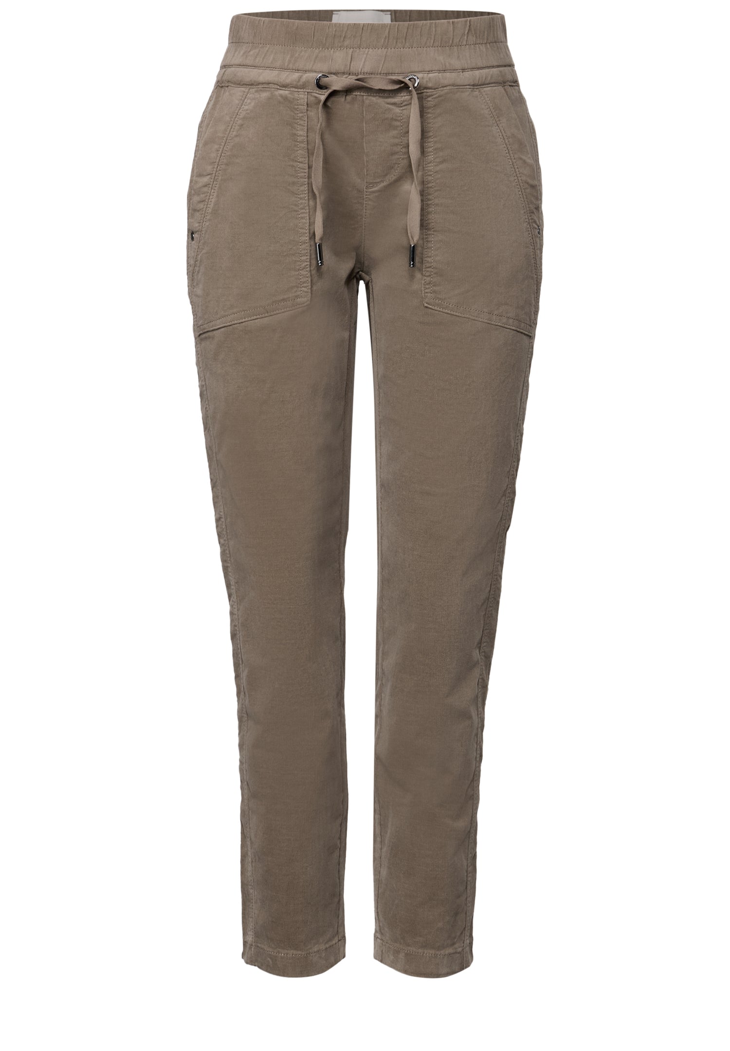 Street One Cordhose Bonny Damen Loose Fit Mini-Cord Mid Waist Slim Legs