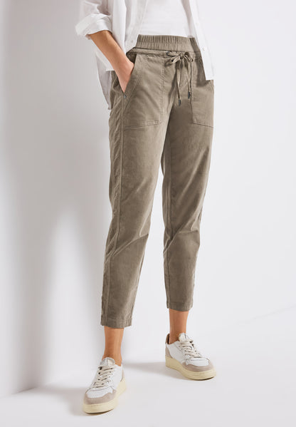 Street One Cordhose Bonny Damen Loose Fit Mini-Cord Mid Waist Slim Legs