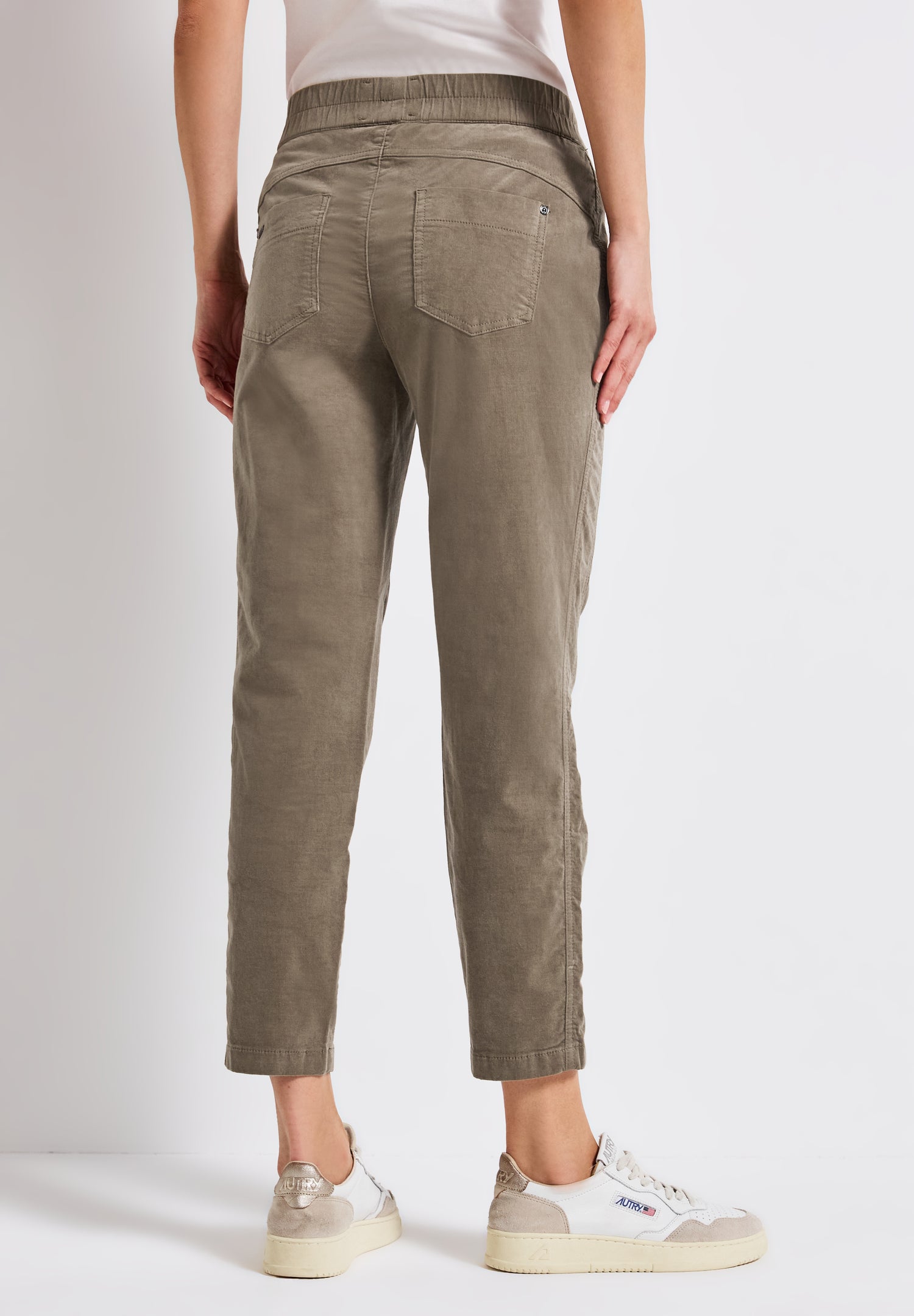Street One Cordhose Bonny Damen Loose Fit Mini-Cord Mid Waist Slim Legs