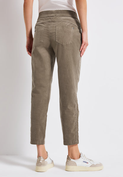 Street One Cordhose Bonny Damen Loose Fit Mini-Cord Mid Waist Slim Legs