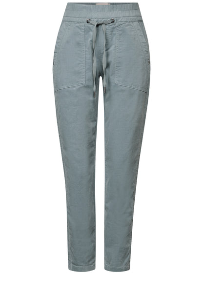 Street One Cordhose Bonny Damen Loose Fit Mini-Cord Mid Waist Slim Legs