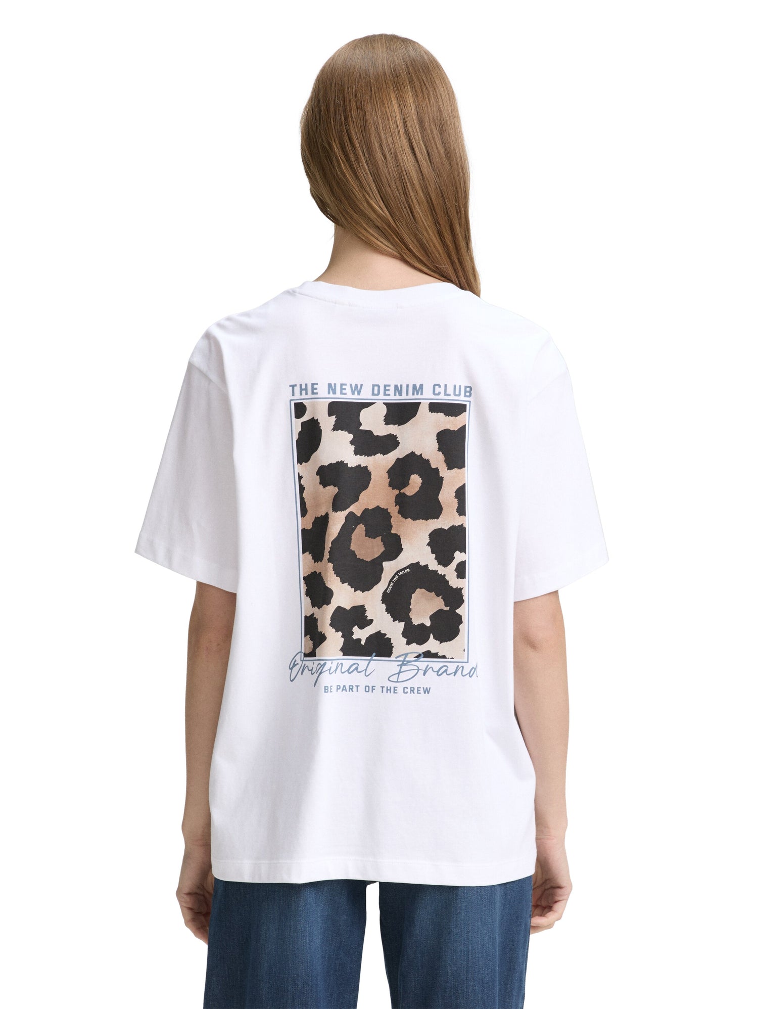 Tom Tailor Denim Oversize T-Shirt Weiblich mit Leoparden-Print