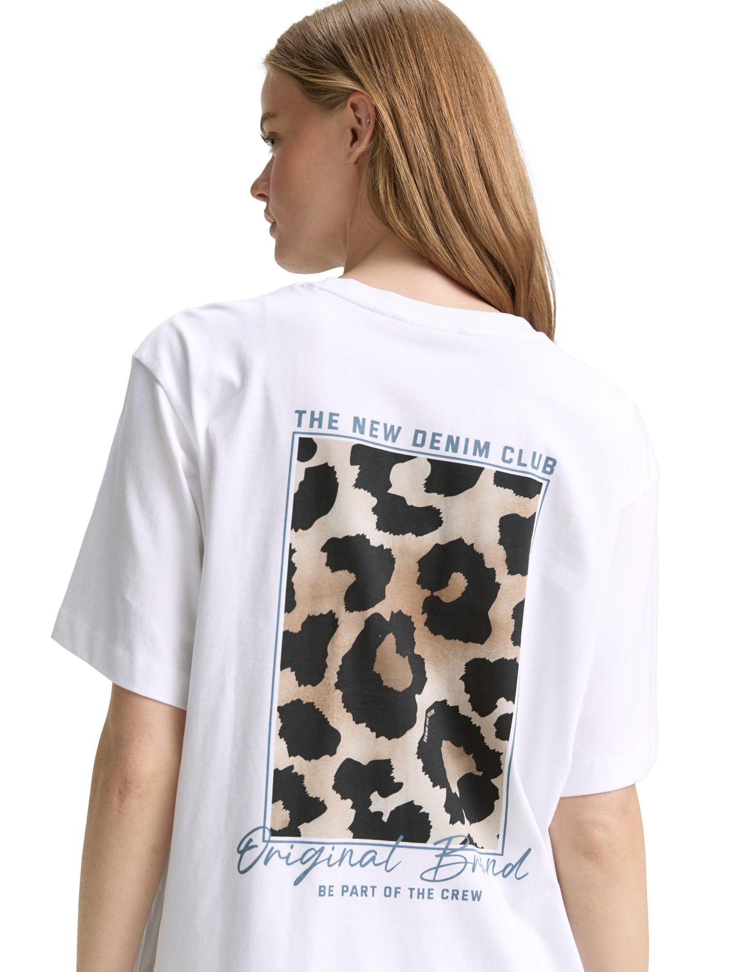 Tom Tailor Denim Oversize T-Shirt Weiblich mit Leoparden-Print