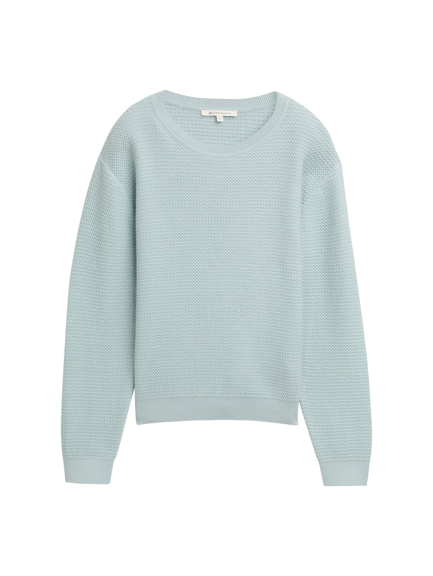 Tom Tailor Denim Strukturierter Baumwollpullover Erwachsene Weiblich Rundhalsausschnitt