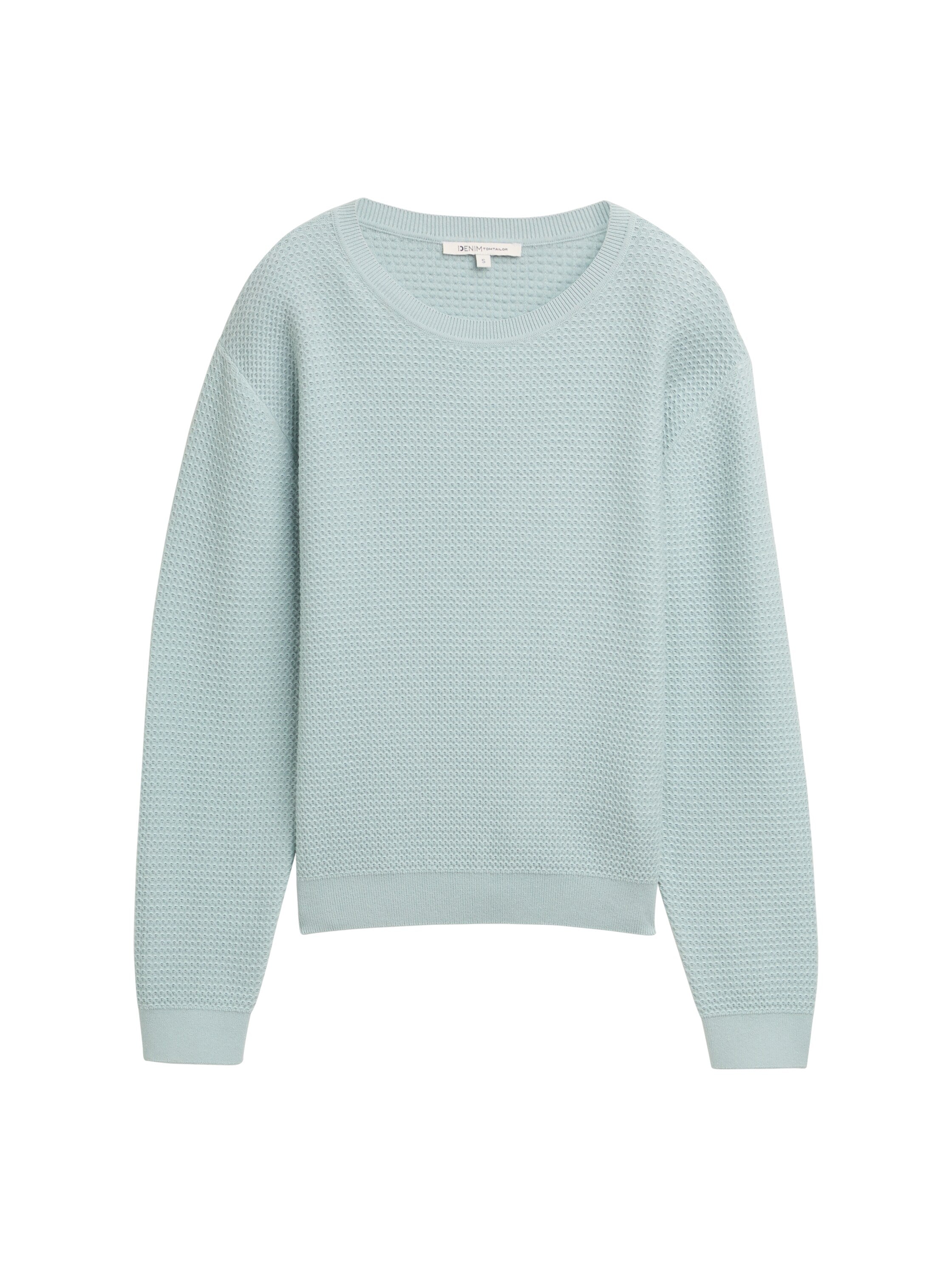 Tom Tailor Denim Strukturierter Baumwollpullover Erwachsene Weiblich Rundhalsausschnitt