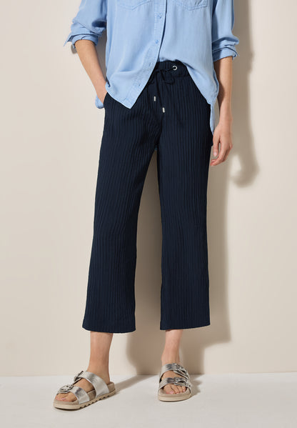 CECIL Strukturhose Damen Wide Legs High Waist Loose Fit