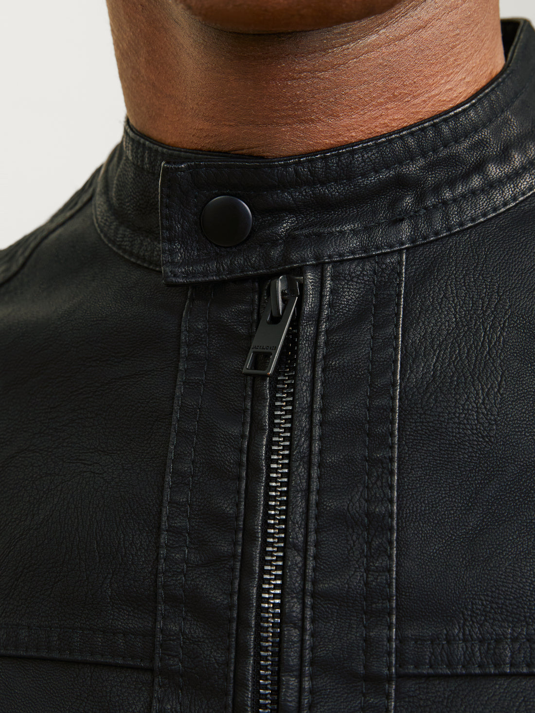 Bestseller Kunstlederjacke Herren Wasserabweisend Bandkragen Langarm