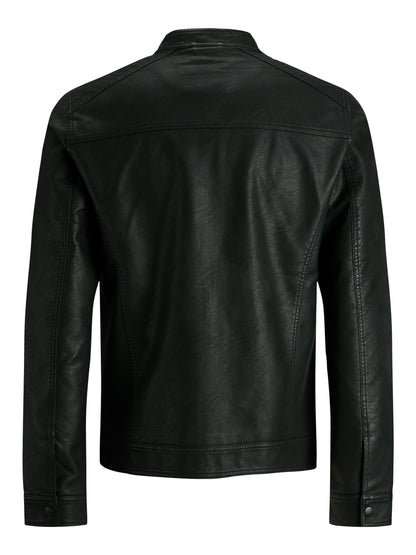 Bestseller Kunstlederjacke Herren Wasserabweisend Bandkragen Langarm