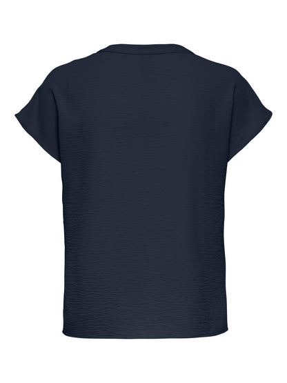ONLY JdY JDY Damen Top V-Ausschnitt Kurzarm Voluminöser Armschnitt Mittelsohle Kork
