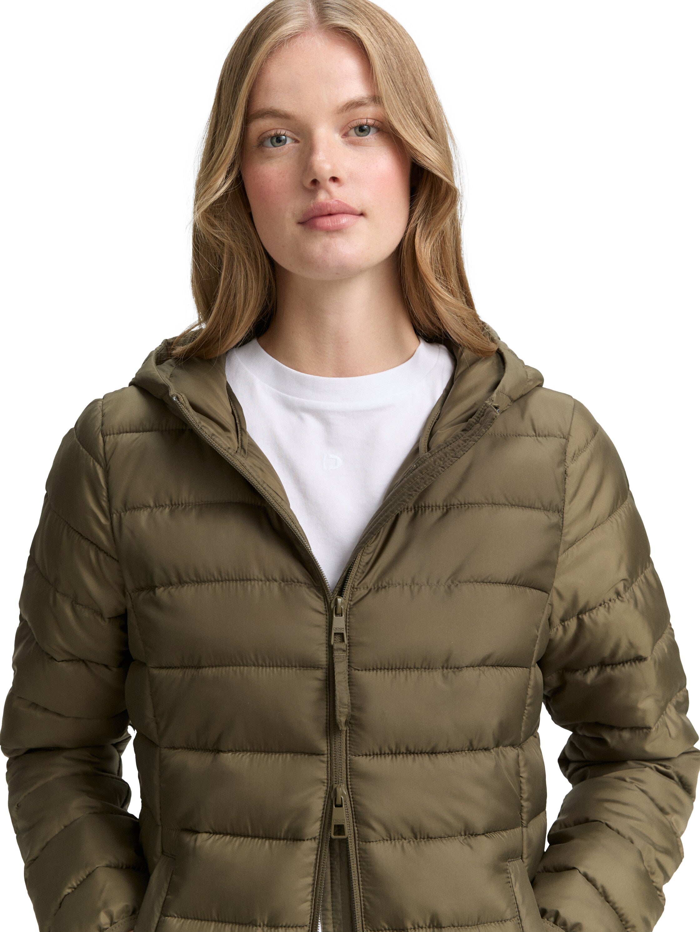 Tom Tailor Denim Lange Übergangsjacke mit Kapuze für Erwachsene