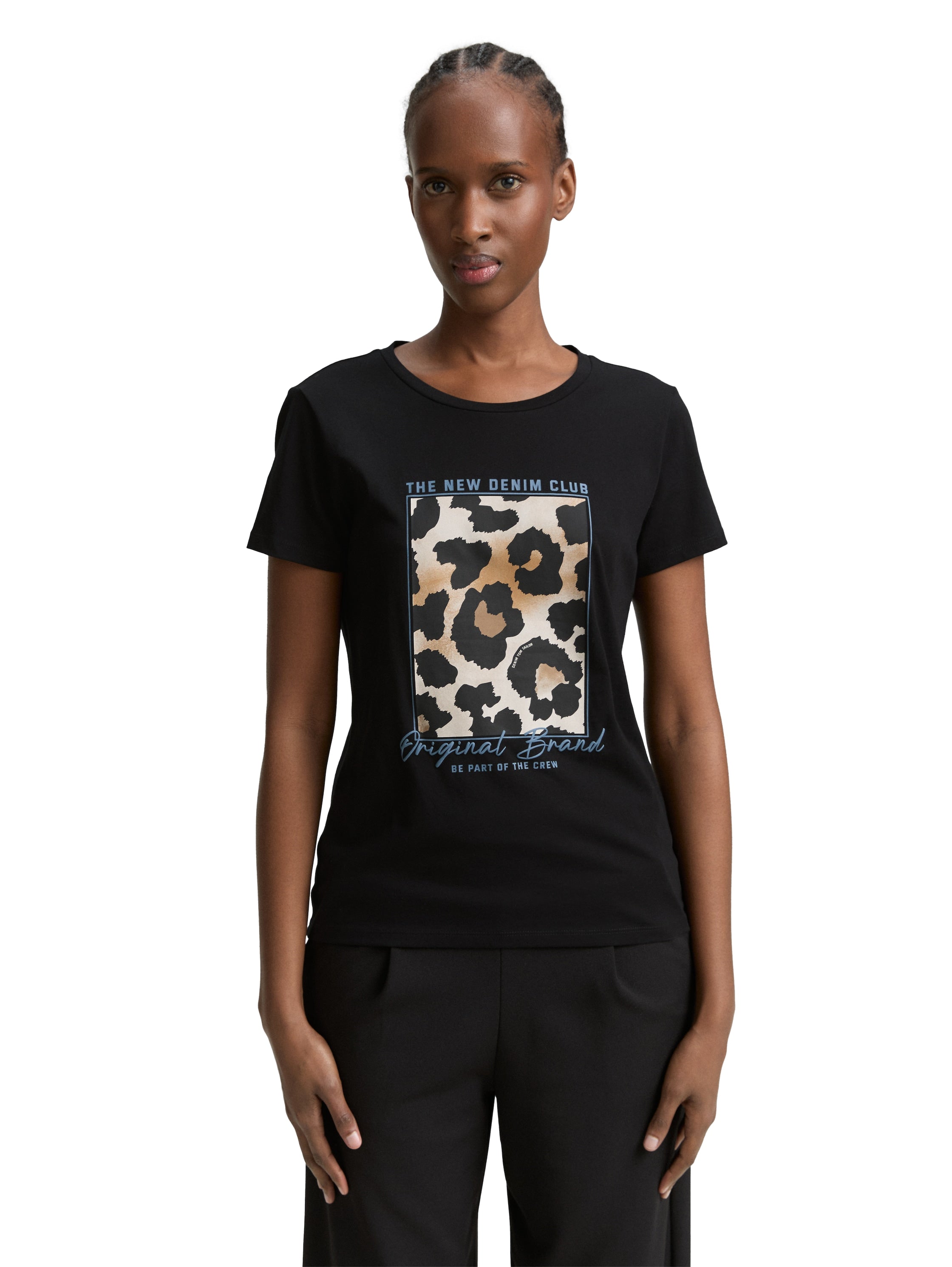 Tom Tailor Denim T-Shirt Damen Leoparden-Print Baumwolle