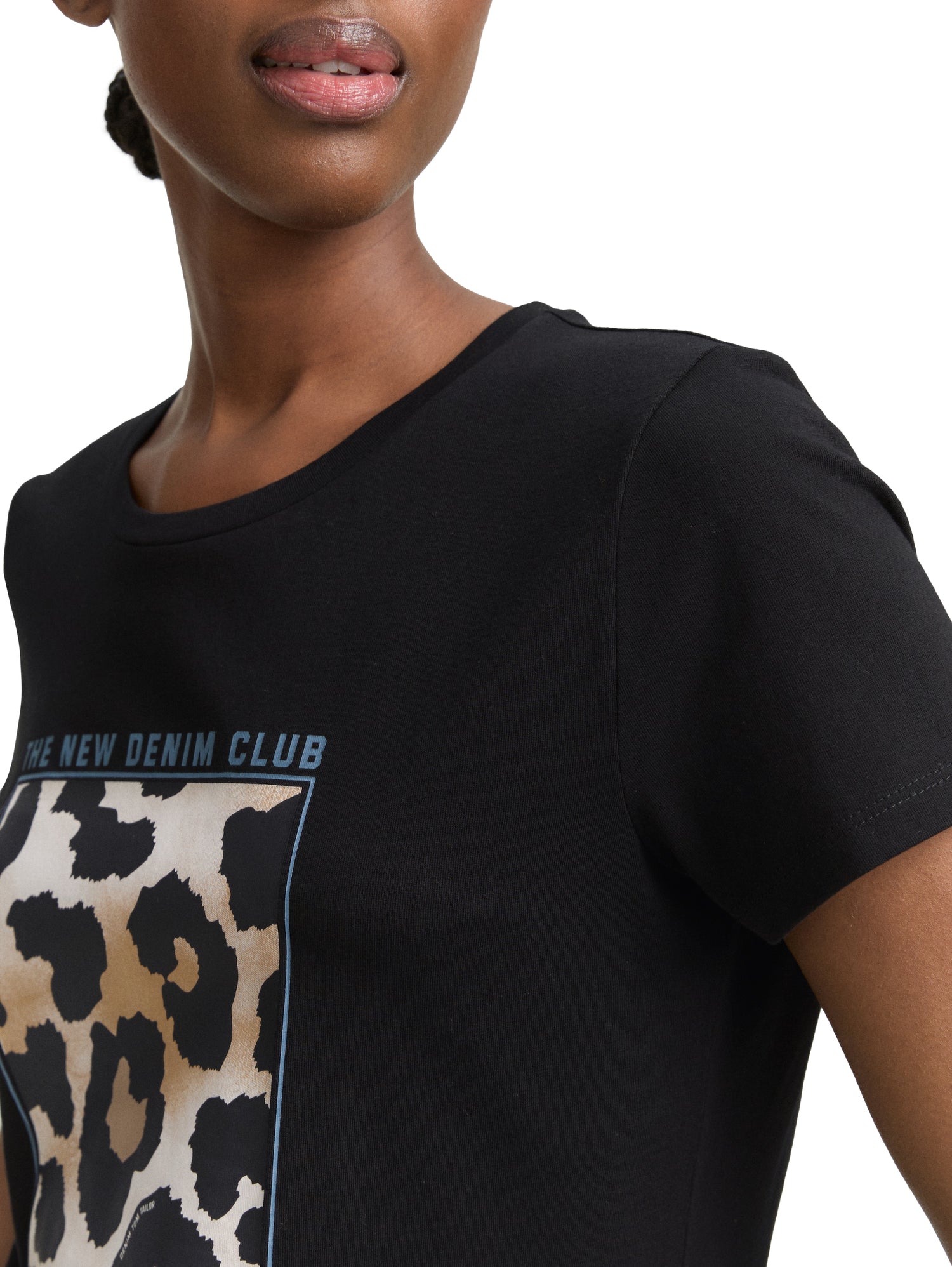 Tom Tailor Denim T-Shirt Damen Leoparden-Print Baumwolle