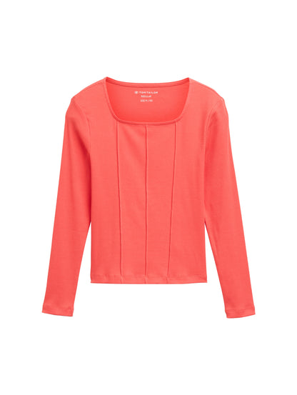 Tom Tailor Denim Longsleeve Kinder Weiblich Eng anliegend mit Karree-Ausschnitt