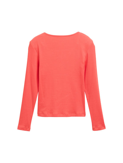 Tom Tailor Denim Longsleeve Kinder Weiblich Eng anliegend mit Karree-Ausschnitt
