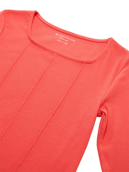 Tom Tailor Denim Longsleeve Kinder Weiblich Eng anliegend mit Karree-Ausschnitt