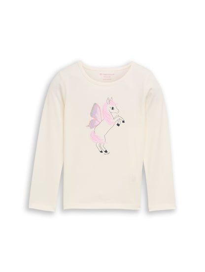 Tom Tailor Denim Kinder Longsleeve Weiblich mit Brustprint&lt;br&gt;