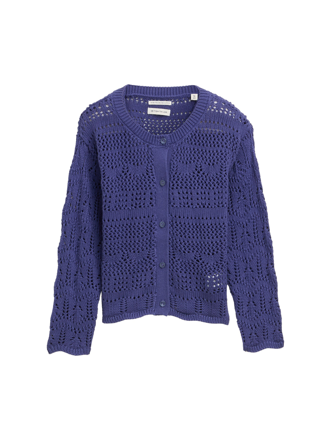 Tom Tailor Denim Strickjacke aus Bio-Baumwolle Kinder Lochmuster