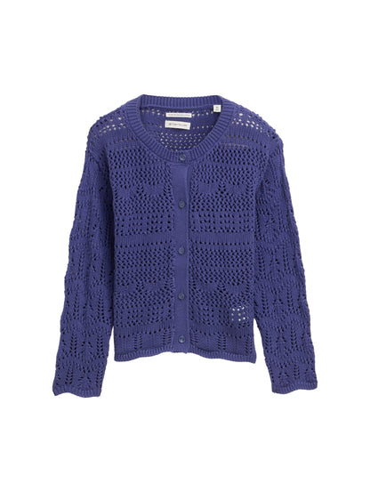 Tom Tailor Denim Strickjacke aus Bio-Baumwolle Kinder Lochmuster