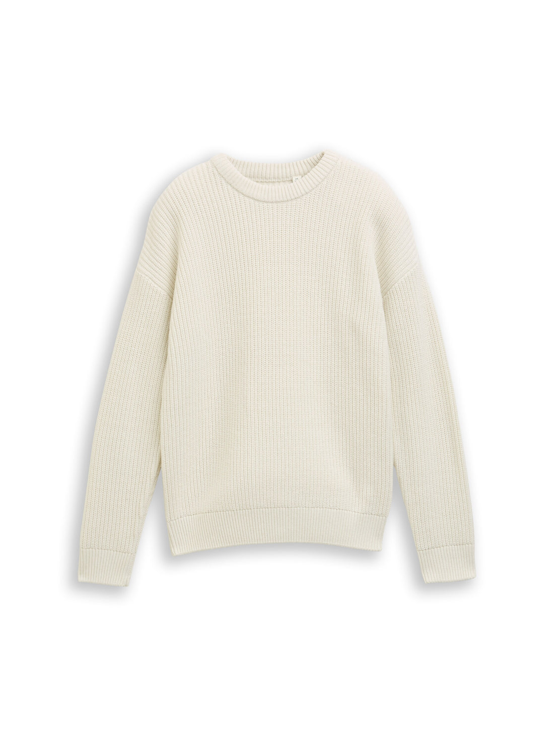 Tom Tailor Denim Kinder Strickpullover mit Schriftzug und überschnittener Schulternaht