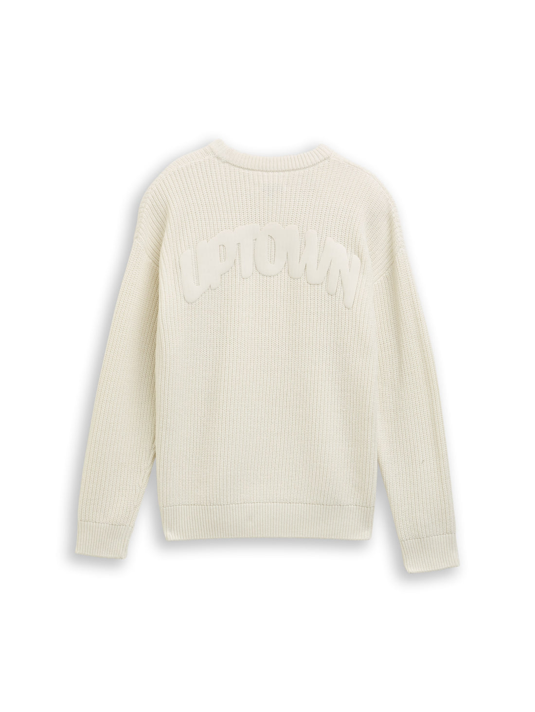 Tom Tailor Denim Kinder Strickpullover mit Schriftzug und überschnittener Schulternaht