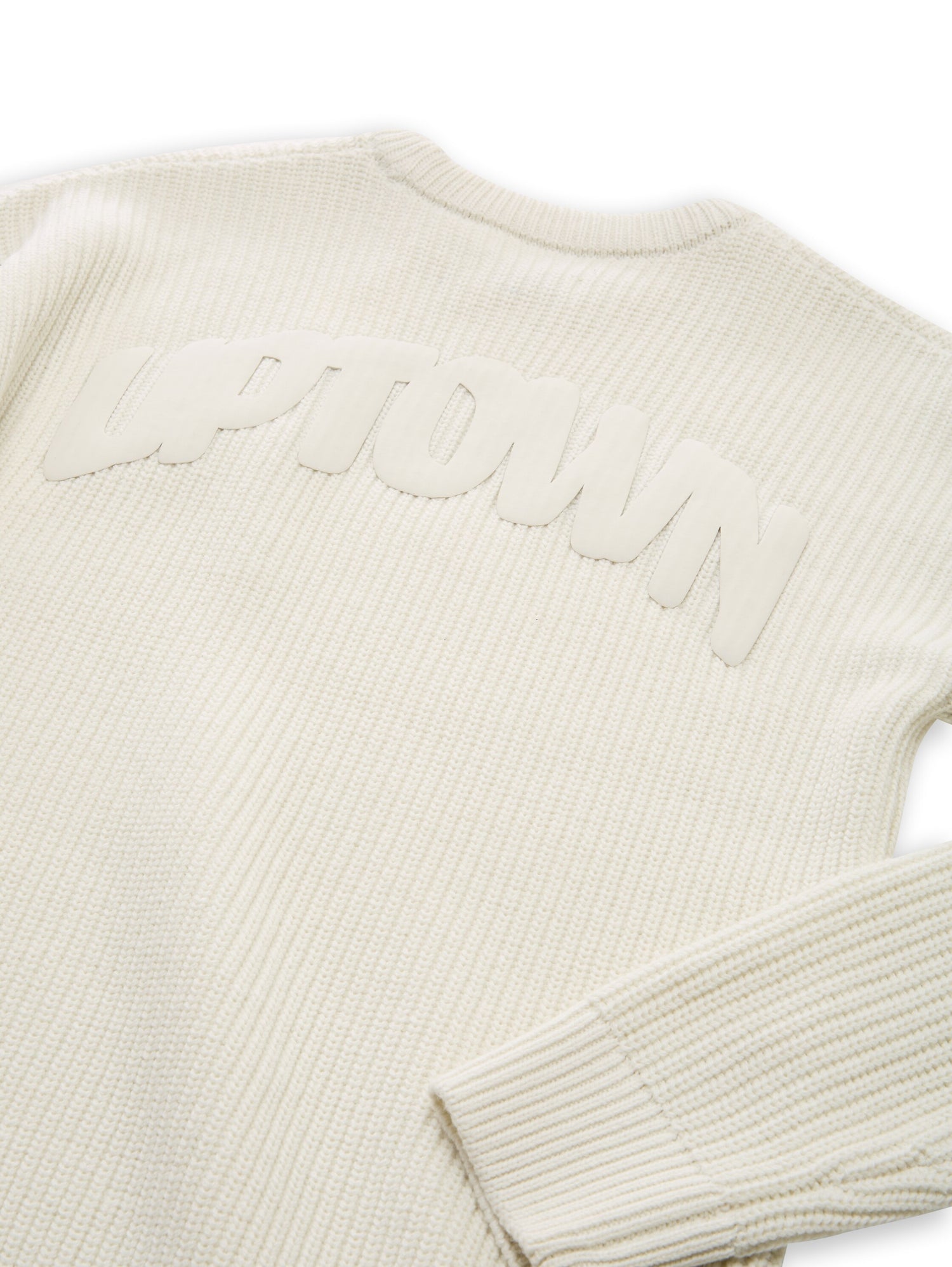 Tom Tailor Denim Kinder Strickpullover mit Schriftzug und überschnittener Schulternaht
