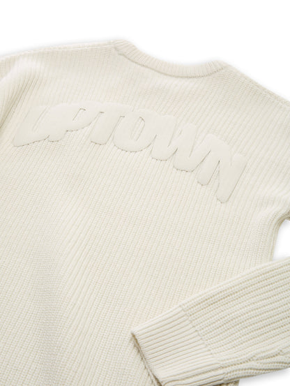 Tom Tailor Denim Kinder Strickpullover mit Schriftzug und überschnittener Schulternaht
