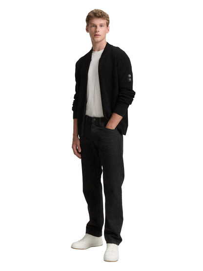 Tom Tailor Bomber Strickjacke für Herren mit Logo-Badge aus Baumwolle