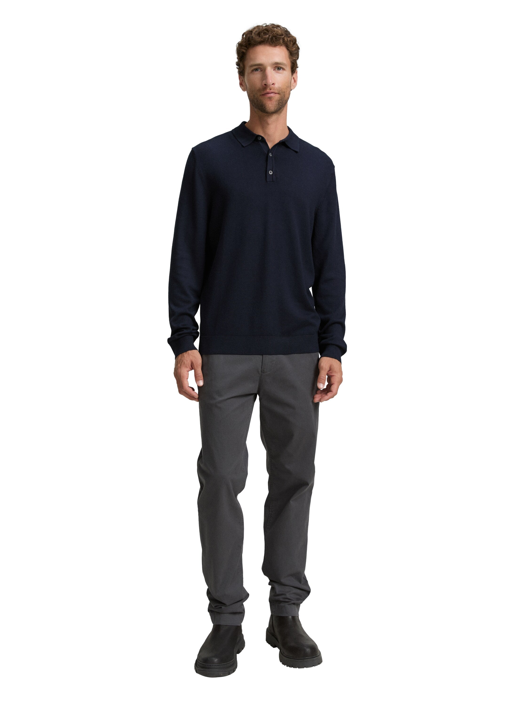 Tom Tailor Denim Strickpullover mit Polokragen für Herren aus superweicher Viskose-Polyamid-Mischung