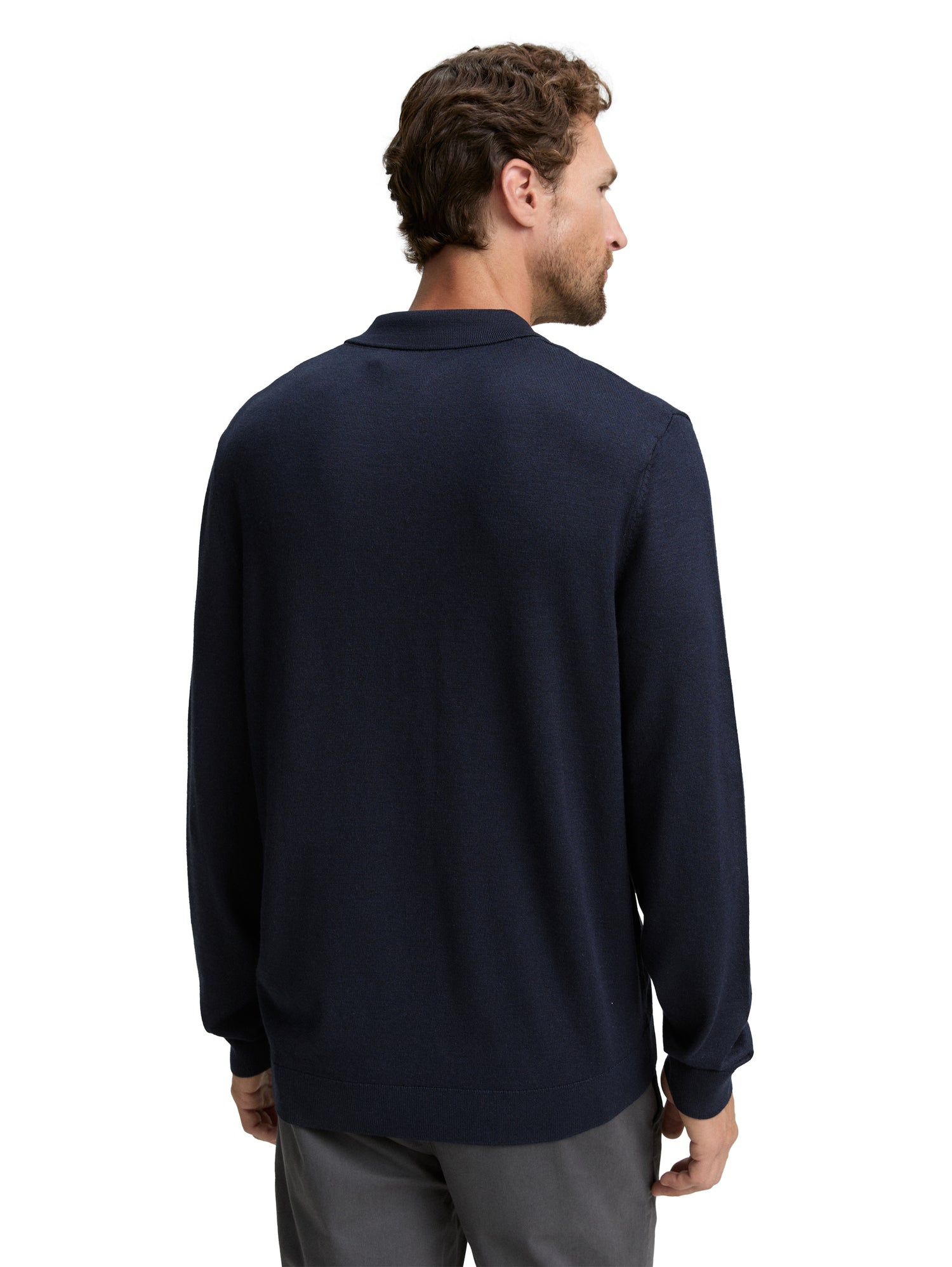 Tom Tailor Denim Strickpullover mit Polokragen für Herren aus superweicher Viskose-Polyamid-Mischung