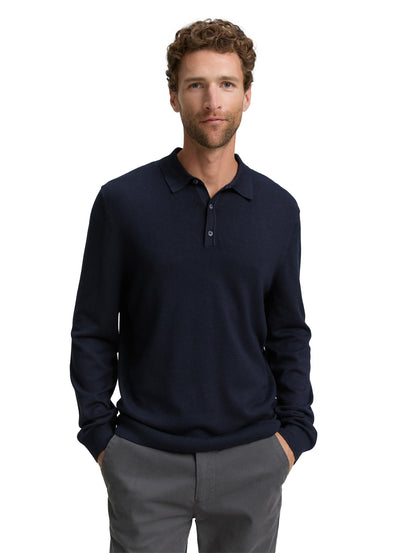 Tom Tailor Denim Strickpullover mit Polokragen für Herren aus superweicher Viskose-Polyamid-Mischung