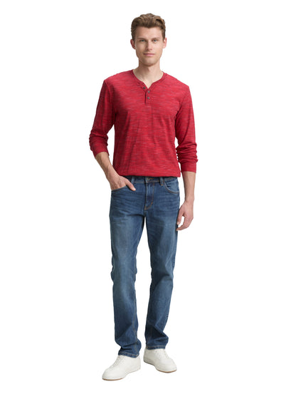 Tom Tailor Denim Henley Longsleeve Herren Jersey Mélange