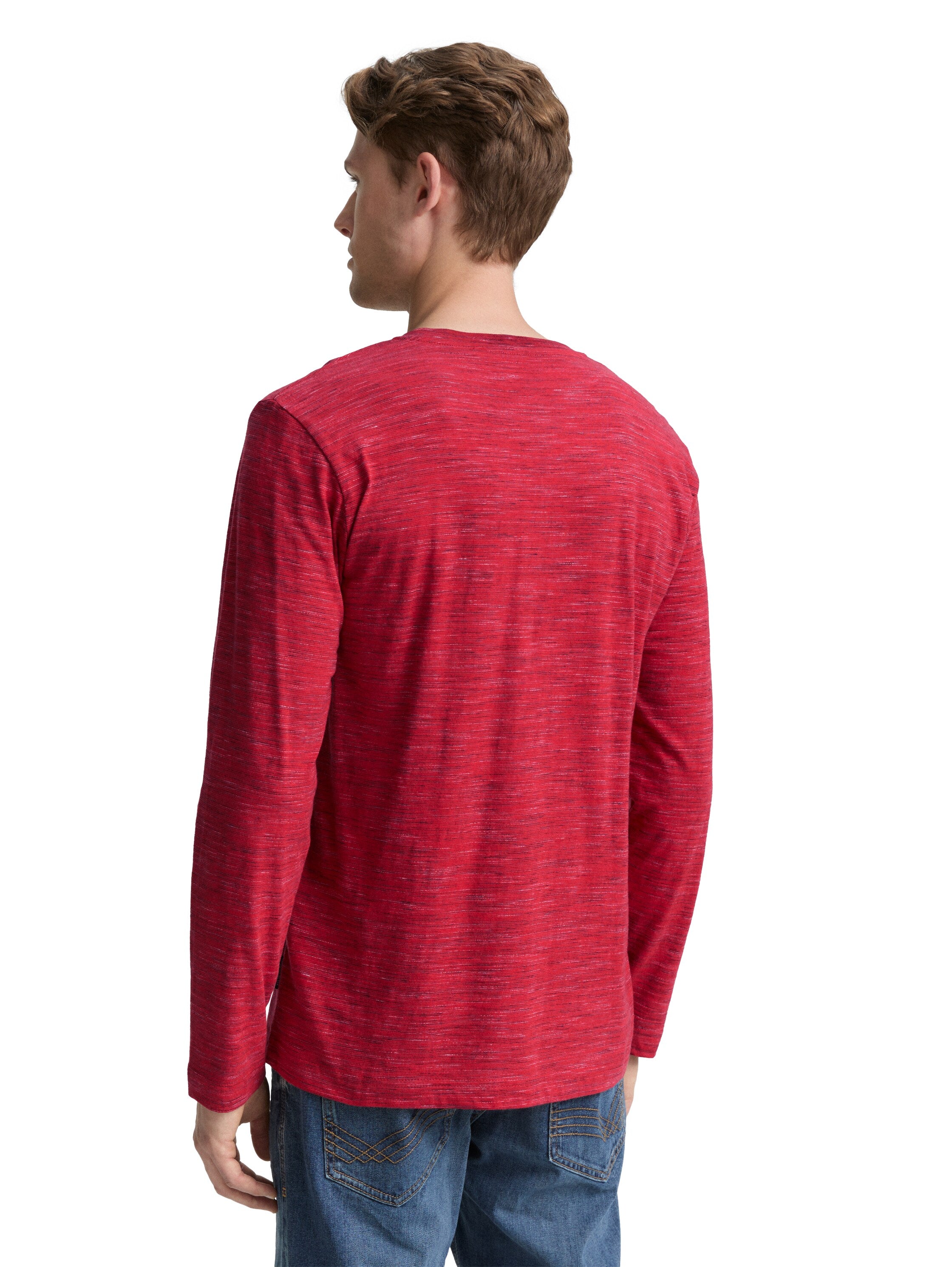 Tom Tailor Denim Henley Longsleeve Herren Jersey Mélange