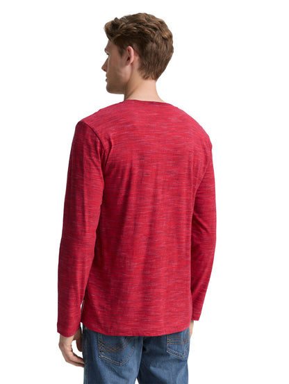 Tom Tailor Denim Henley Longsleeve Herren Jersey Mélange