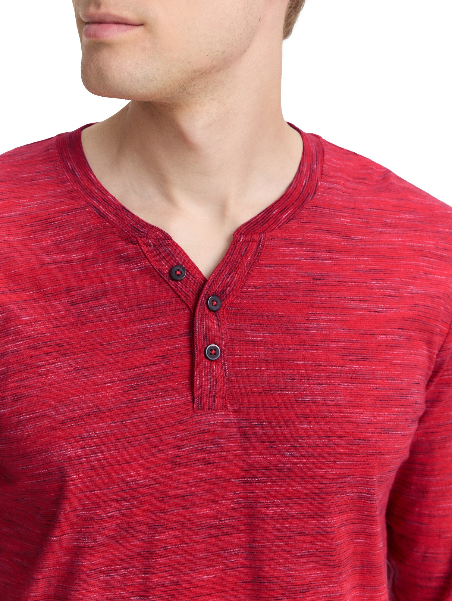 Tom Tailor Denim Henley Longsleeve Herren Jersey Mélange