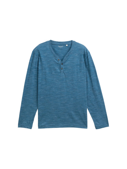 Tom Tailor Denim Henley Longsleeve Herren Jersey Mélange