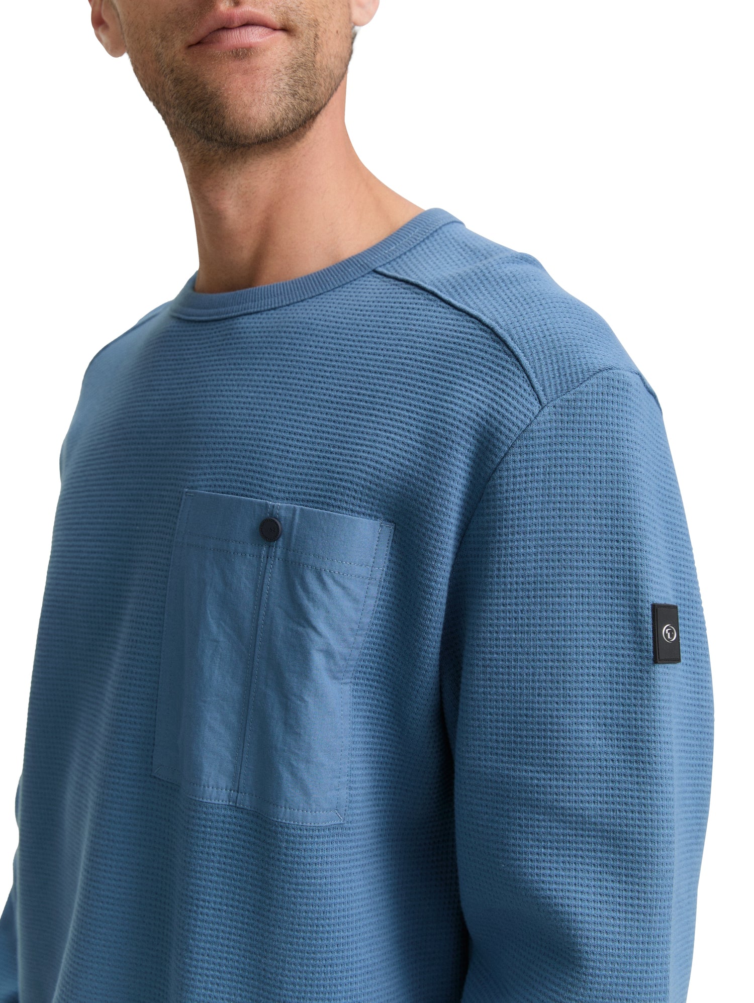Tom Tailor Denim Sweatshirt Erwachsene Männlich mit Brusttasche und Rippbund