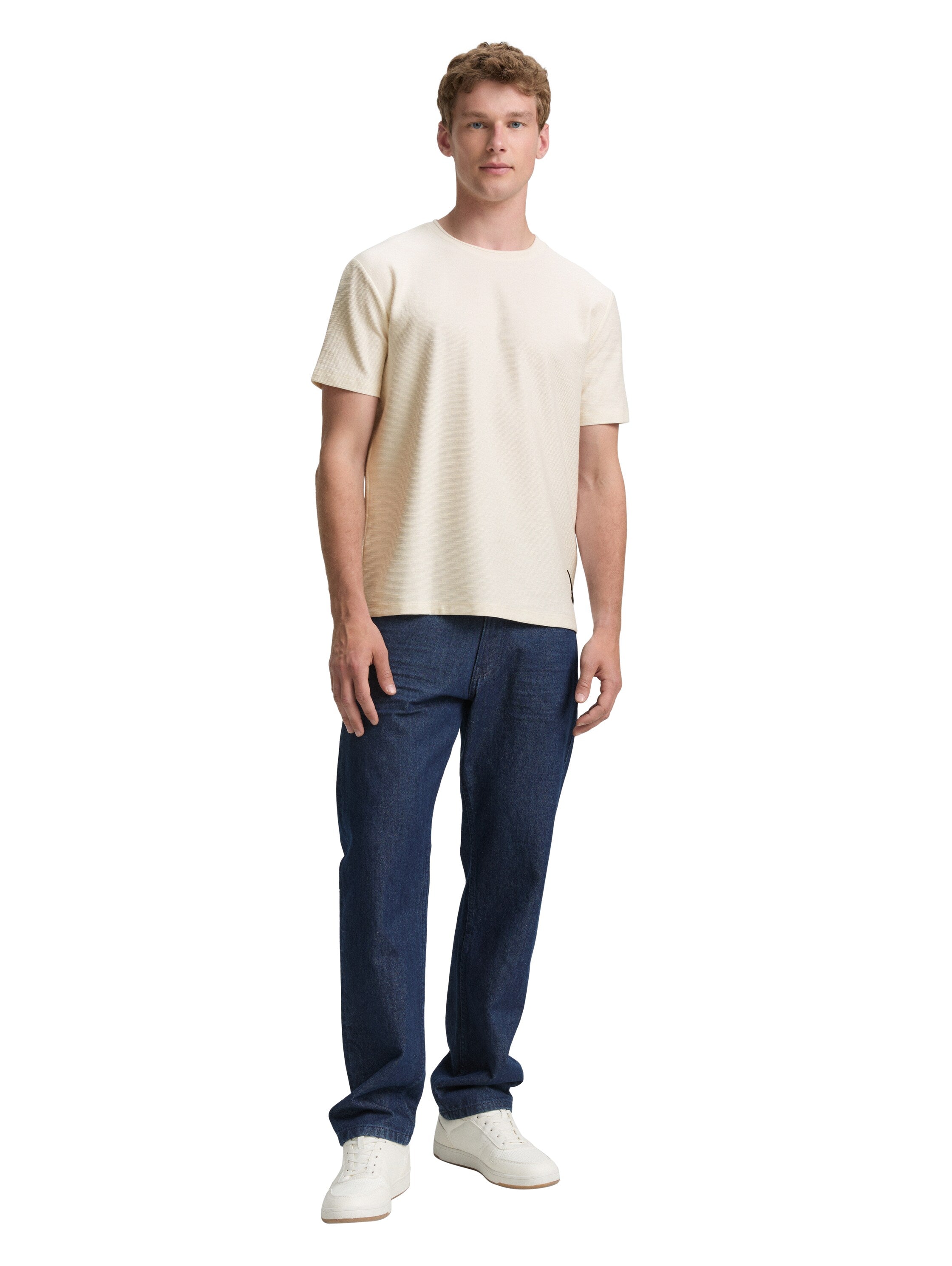 Tom Tailor Denim T-Shirt für Erwachsene Männlich aus Ottoman-Stoff mit Stretch-Anteil