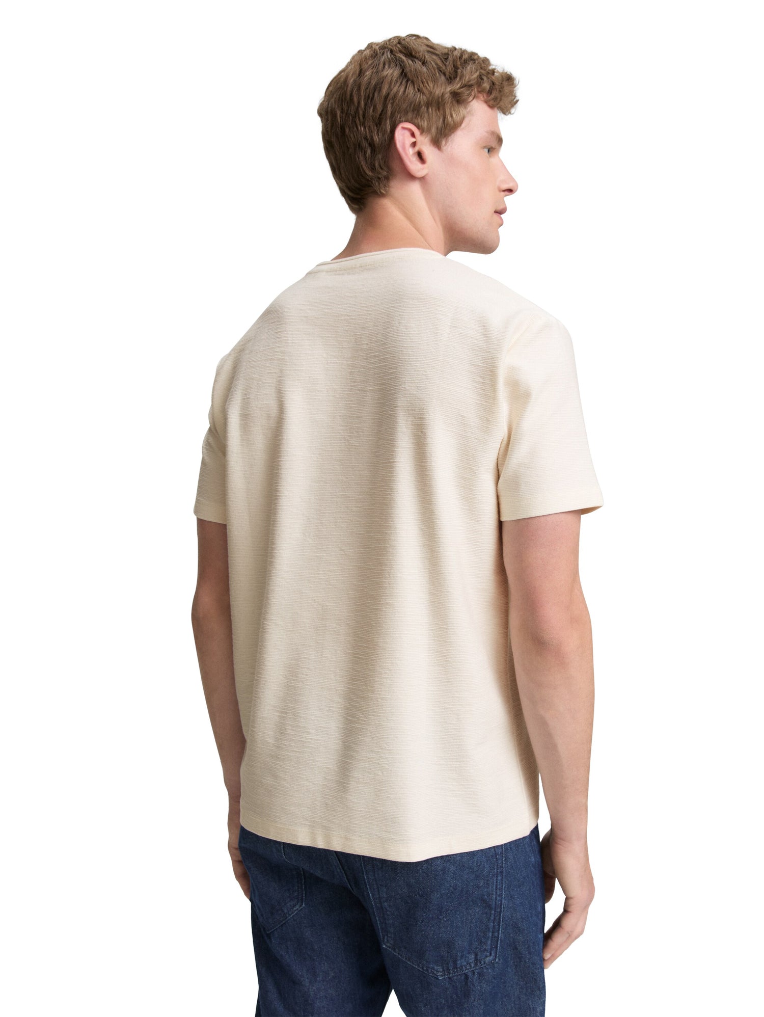Tom Tailor Denim T-Shirt für Erwachsene Männlich aus Ottoman-Stoff mit Stretch-Anteil