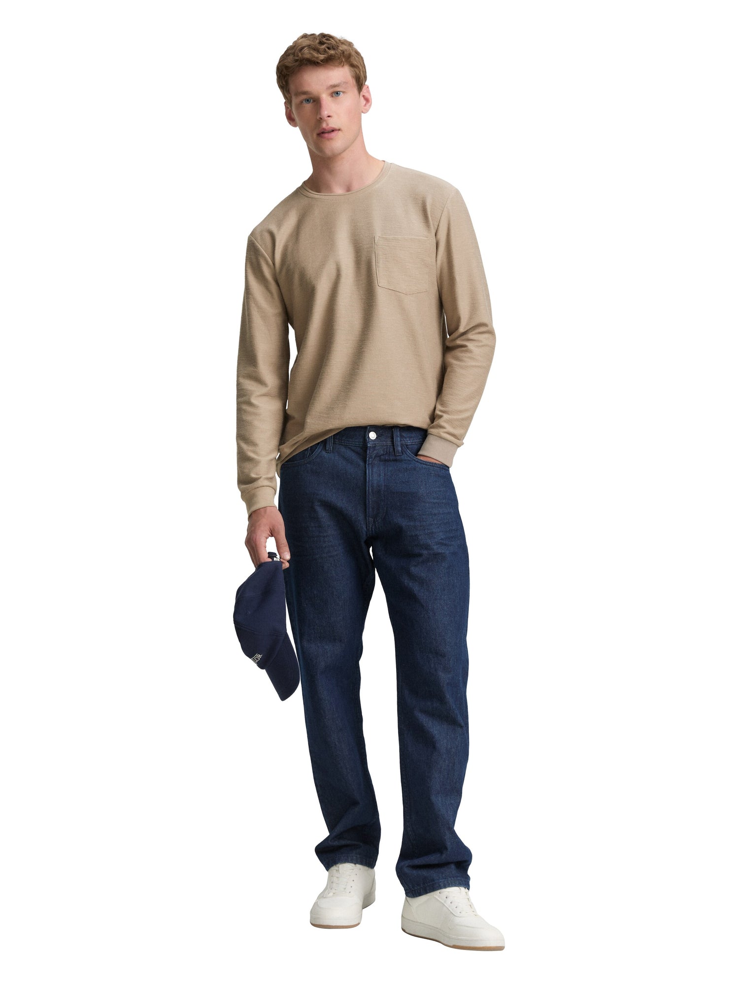Tom Tailor Denim Longsleeve Herren Stretch Ottoman-Stoff