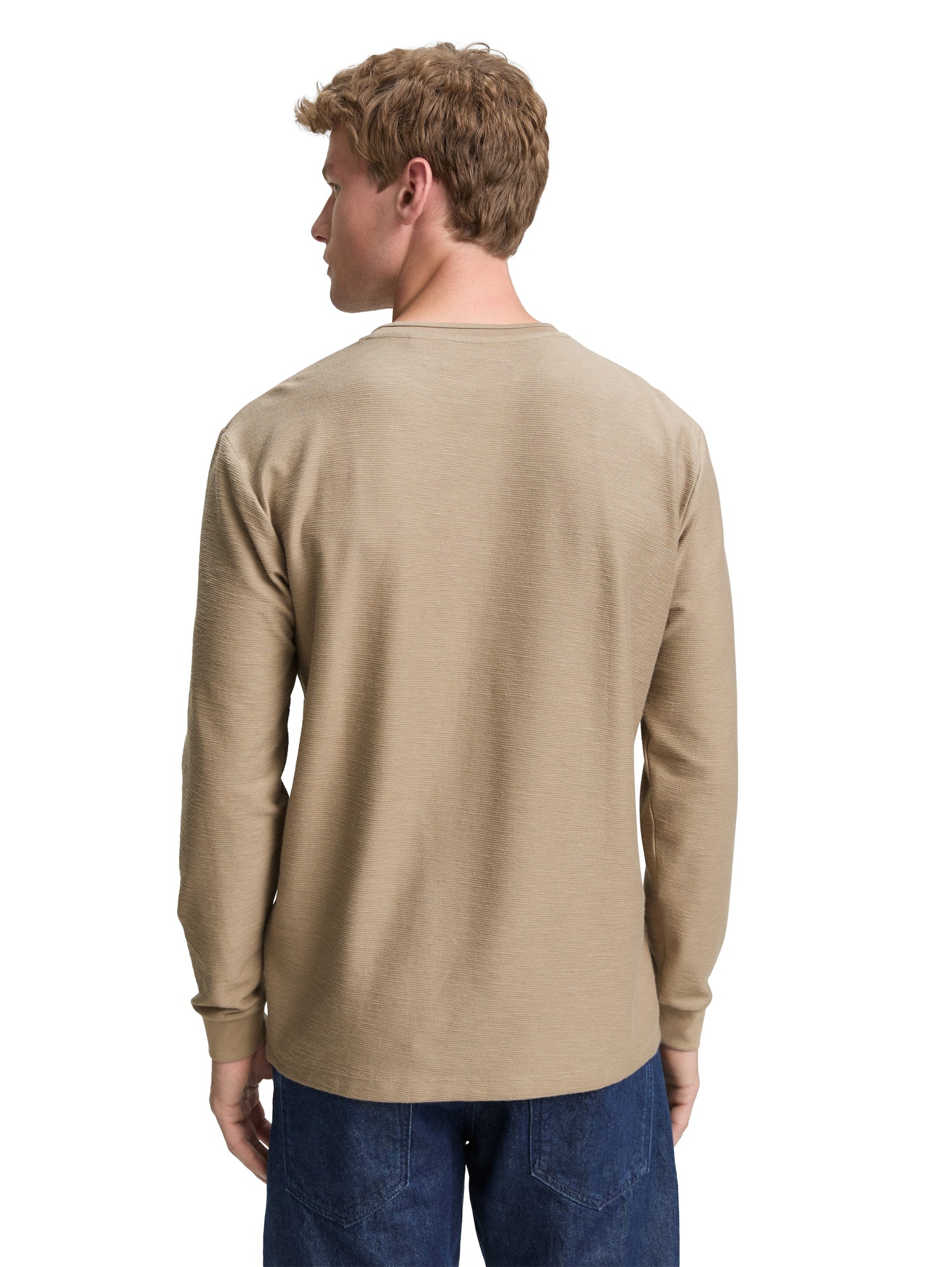 Tom Tailor Denim Longsleeve Herren Stretch Ottoman-Stoff