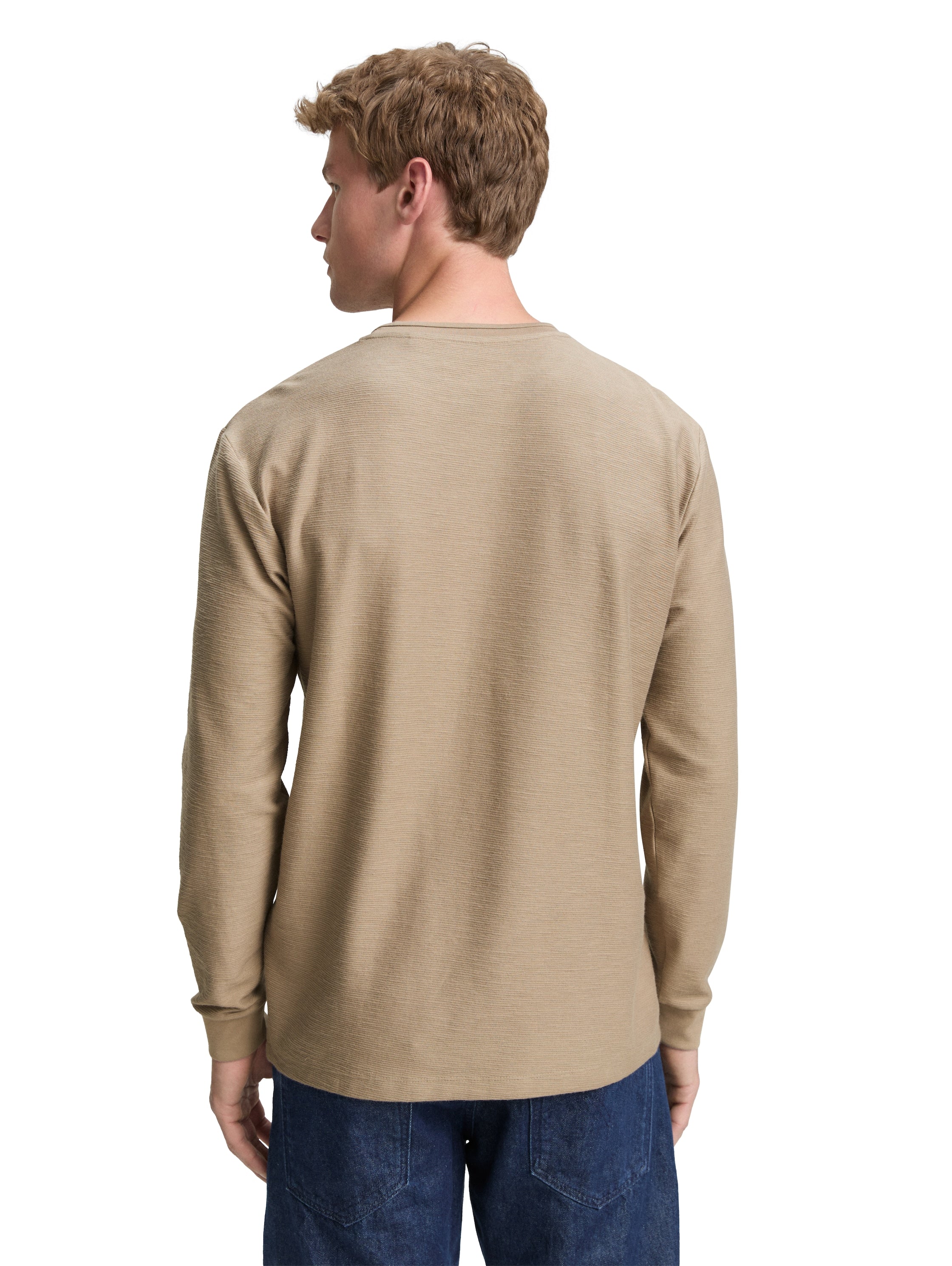 Tom Tailor Denim Longsleeve Herren Stretch Ottoman-Stoff