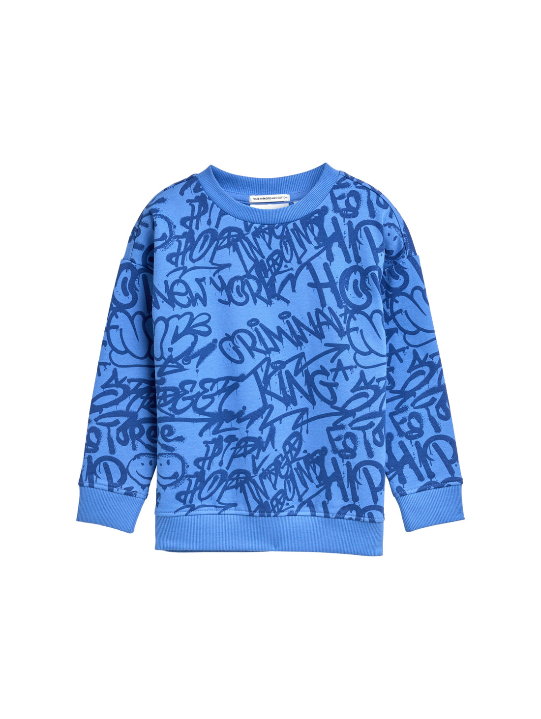 Tom Tailor Denim Male Kinder Oversized Sweatshirt Graffiti-Look Baumwolle