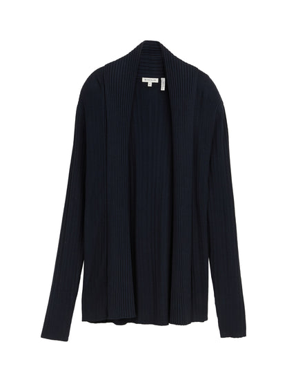 Tom Tailor Denim Offene Strickjacke Female mit Schalkragen und Rippstruktur