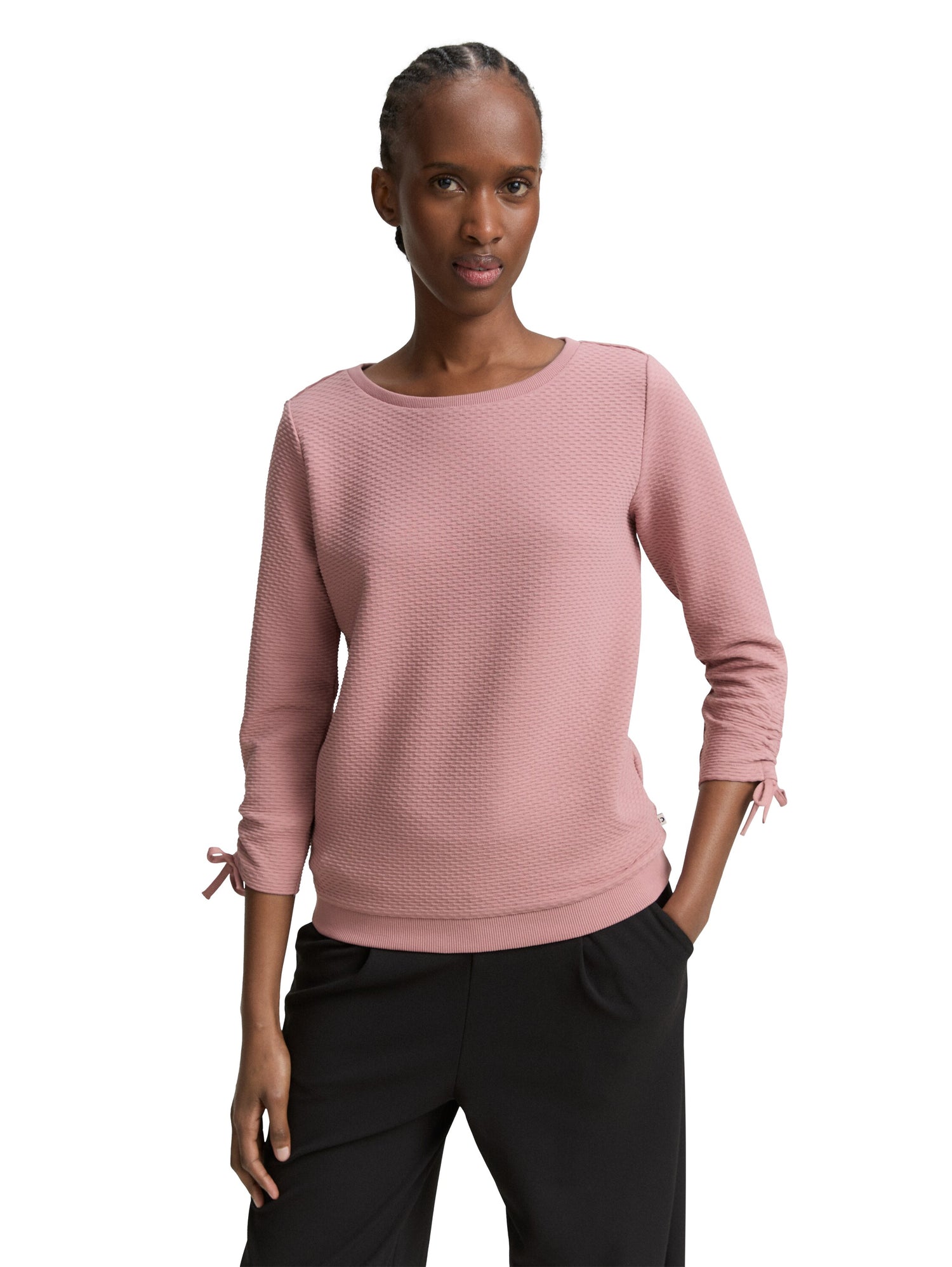 Tom Tailor Denim Sweatshirt mit Schnürung am Ärmelsaum für Frauen