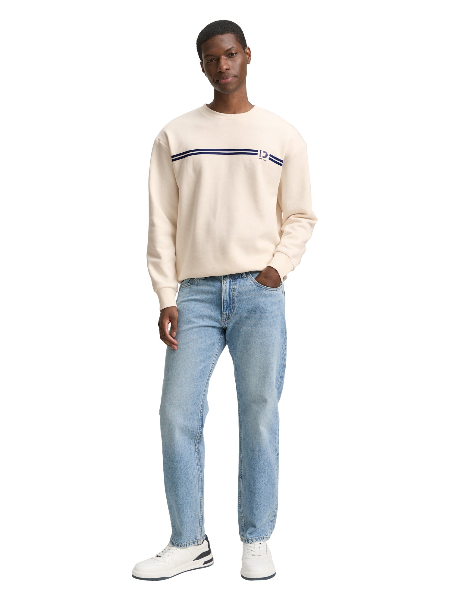Tom Tailor Denim Crewneck Sweatshirt für Männer mit gestreiftem Print