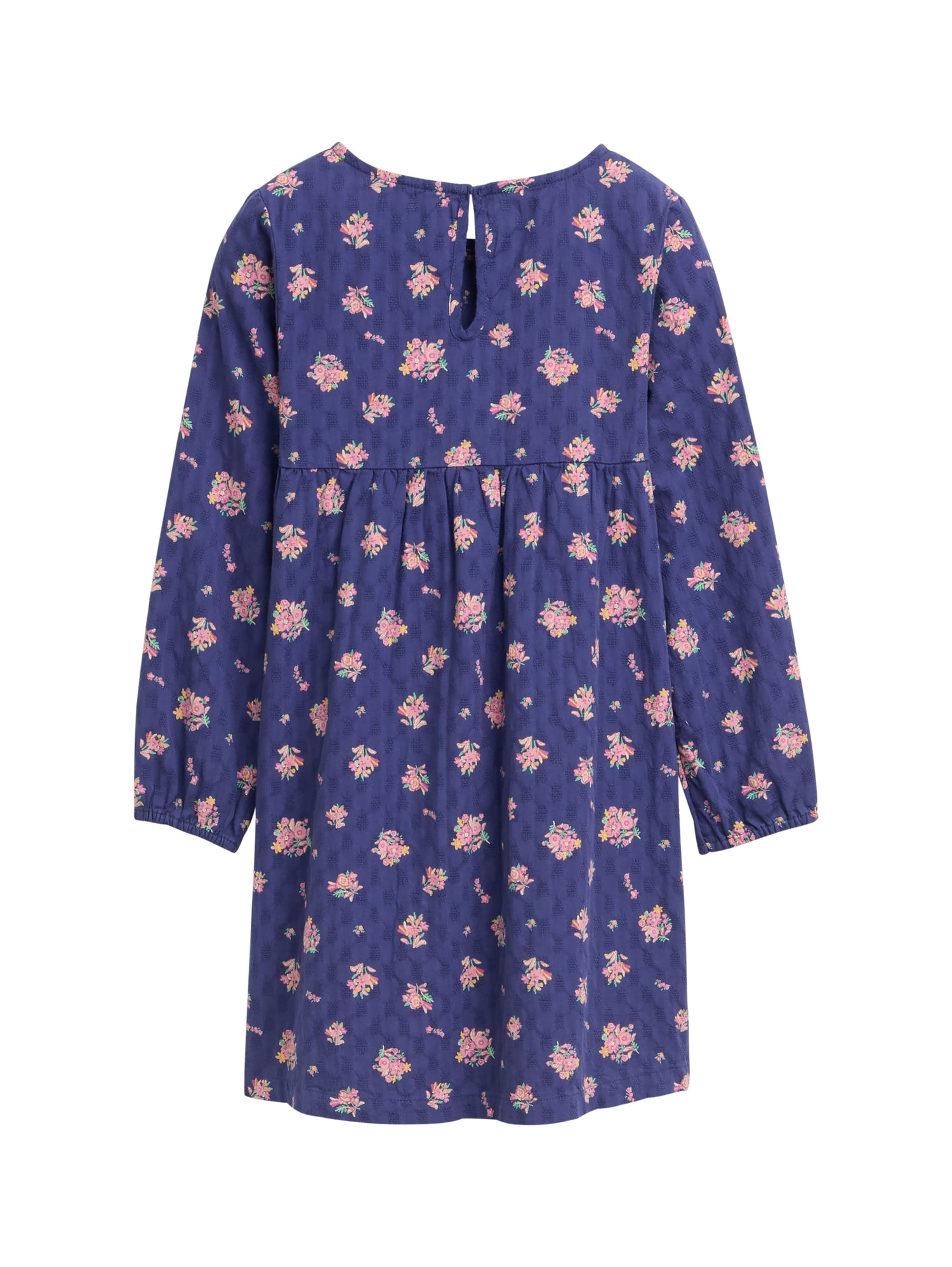 Tom Tailor Denim Kinder Kleid mit Blumen-Allover-Print und elastischem Ärmelsaum