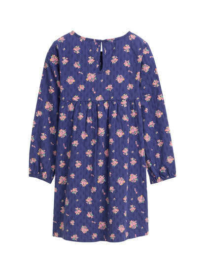 Tom Tailor Denim Kinder Kleid mit Blumen-Allover-Print und elastischem Ärmelsaum