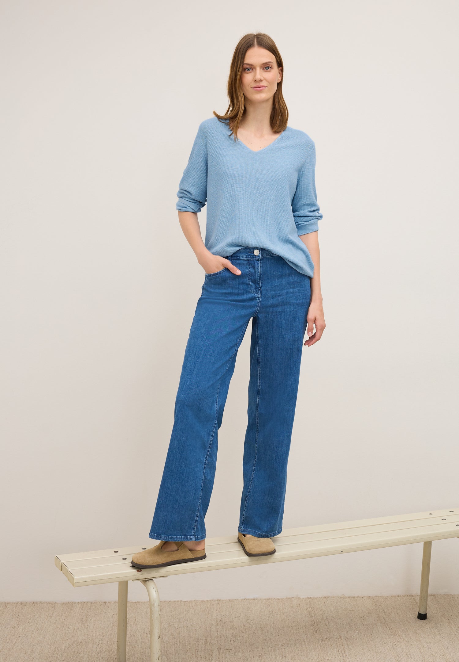 CECIL Damenpullover 3/4 Arm V-Ausschnitt Angenehme Strickqualität